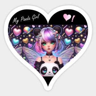 Goth Fairy Panda Girl Sticker